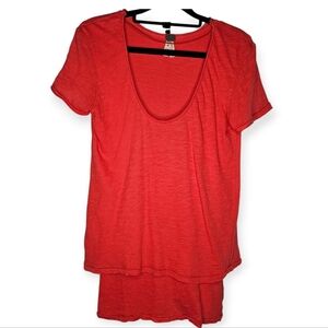 We The Free 100% Cotton Red Scoop Neck Tee, Size XS, GUC